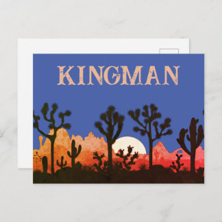 Kingman Arizona Cactus Moonrise Southwest Sunset Postkarte