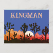 Kingman Arizona Cactus Moonrise Southwest Sunset Postkarte (Vorderseite)
