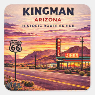 Kingman Route 66 Retro Roadside Aufkleber Geschenk