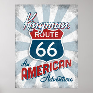 Kingman Route 66 Vintage Amerika Arizona Poster