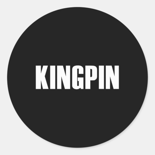 Kingpin Funny Bowling Runder Aufkleber (Vorderseite)