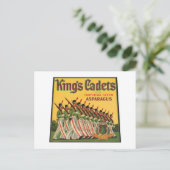 King's Cadets Vintag Asparagus Label Postkarte (Stehend Vorderseite)