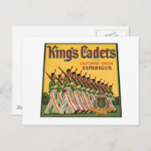 King's Cadets Vintag Asparagus Label Postkarte (Vorne/Hinten)