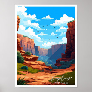 Kings Canyon Australien Reise Vintage-Illustration Poster