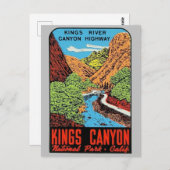Kings Canyon National Park Ca. Vintage Reisen Postkarte (Vorne/Hinten)