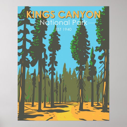 Kings Canyon National Park General Grant Vintag Poster (Vorne)