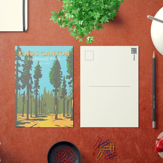 Kings Canyon National Park General Grant Vintag Postkarte
