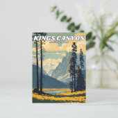 Kings Canyon National Park Illustration Retro Clas Postkarte (Stehend Vorderseite)