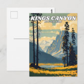 Kings Canyon National Park Illustration Retro Clas Postkarte (Vorne/Hinten)