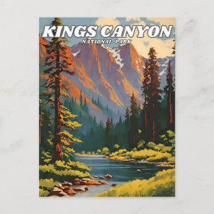 Kings Canyon National Park Illustration Retro Deko Postkarte