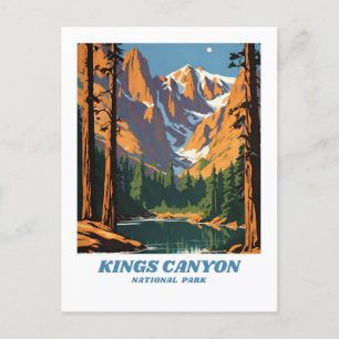 Kings Canyon National Park Illustration Retro Vaca Postkarte