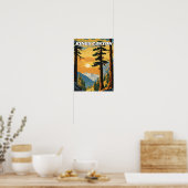 Kings Canyon National Park Illustrationsretro Poster (Küche)