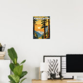 Kings Canyon National Park Illustrationsretro Poster (Heimbüro)