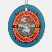 Kings Canyon National Park Mule Deer Retro Compass Keramik Ornament (Links)