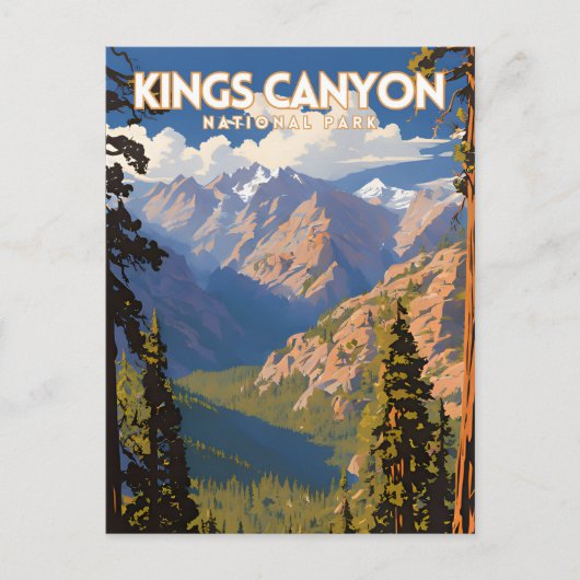Kings Canyon National Park Travel Poster Postkarte (Vorderseite)