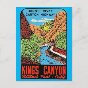 Kings Canyon Nationalpark Ca. Vintage Reise P Postkarte
