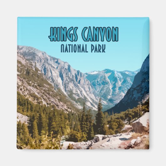 Kings Canyon Nationalpark California Vintag Magnet (Vorne)