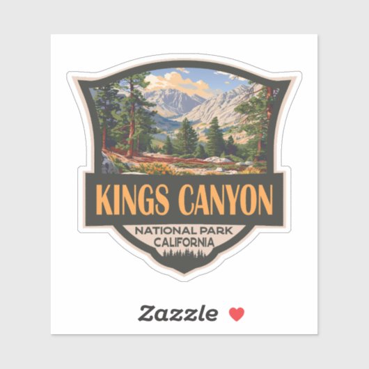 Kings Canyon Nationalpark Illustration Kunst, Dich Aufkleber (Blatt)