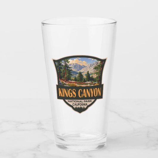 Kings Canyon Nationalpark Illustration Kunst, Dich Glas (Vorderseite)