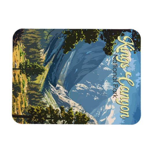 Kings Canyon Nationalpark Illustration Kunst, Dich Magnet (Horizontal)