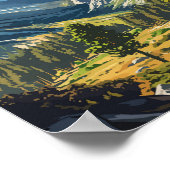 Kings Canyon Nationalpark Illustration Kunst, Dich Poster (Ecke)