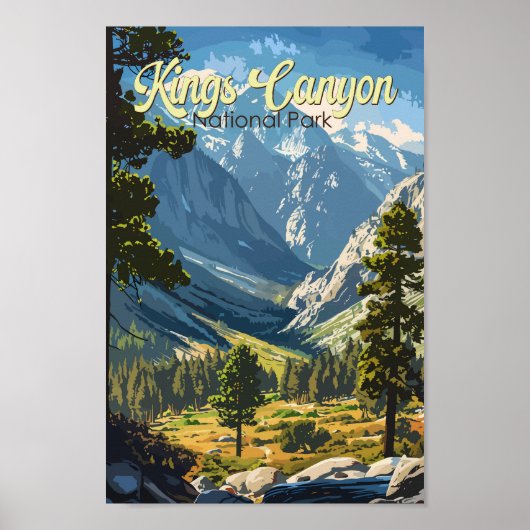 Kings Canyon Nationalpark Illustration Kunst, Dich Poster (Vorne)