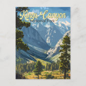 Kings Canyon Nationalpark Illustration Kunst, Dich Postkarte (Vorderseite)