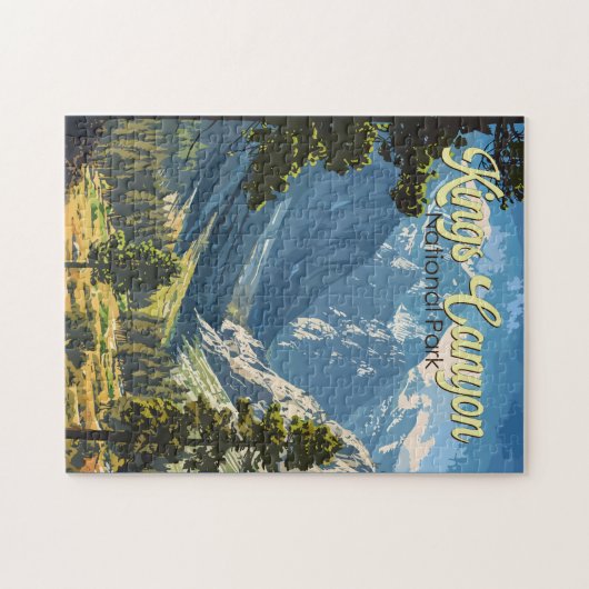 Kings Canyon Nationalpark Illustration Kunst, Dich Puzzle (Horizontal)