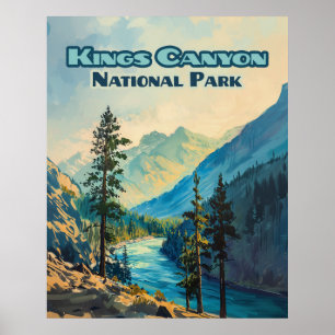 Kings-Canyon-Nationalpark Kalifornien Vintage Poster