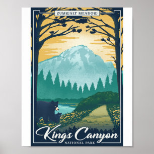 Kings Canyon Nationalpark Litho Artwork Poster