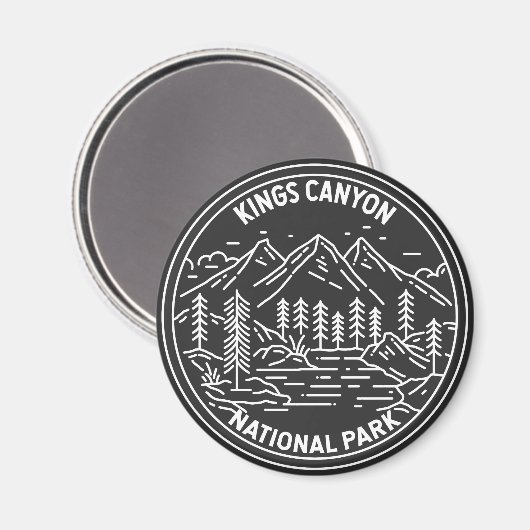Kings Canyon Nationalpark Monoline Magnet (Vorderseite/Rückseite)