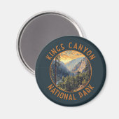 Kings Canyon Nationalpark Retro Distressed Circle Magnet (Vorderseite/Rückseite)