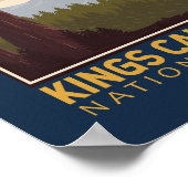 Kings Canyon Nationalpark Vintages Emblem Poster (Ecke)