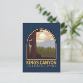 Kings Canyon Nationalpark Vintages Emblem Postkarte (Stehend Vorderseite)
