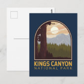 Kings Canyon Nationalpark Vintages Emblem Postkarte (Vorne/Hinten)