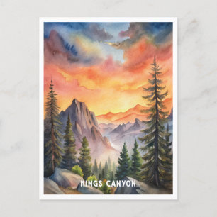 Kings Canyon Nationalpark Watercolor Malerei Postkarte