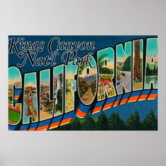 Kings Canyon Nat'l Park, CA - Large Letter Scene Poster (Vorne)