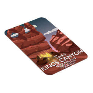 Kings Canyon Sierra Nevada Reiseplakat Magnet