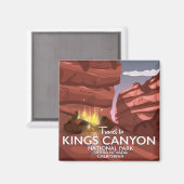 Kings Canyon Sierra Nevada Reiseplakat Magnet (Vorderseite/Rückseite)