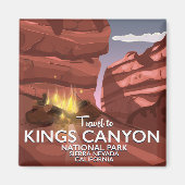 Kings Canyon Sierra Nevada Reiseplakat Magnet (Vorne)