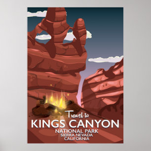 Kings Canyon Sierra Nevada Reiseplakat Poster