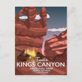 Kings Canyon Sierra Nevada Reiseplakat Postkarte (Vorderseite)