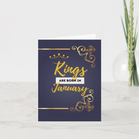 Kings Geboren im Januar Heartfelt Birthday Card Karte (Vorderseite)