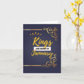 Kings Geboren im Januar Heartfelt Birthday Card Karte (Gelbe Blume)