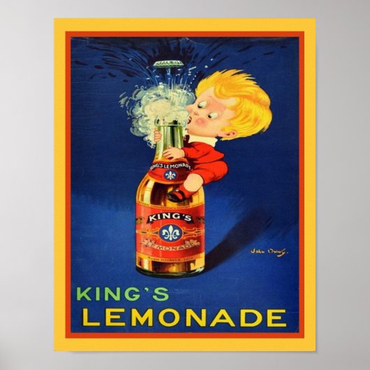 King's Lemonade Poster der 1920er Jahre (Vorne)