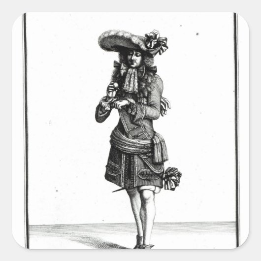 King's Officer, 1675 Quadratischer Aufkleber (Vorderseite)