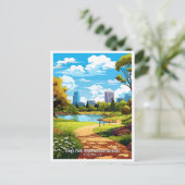 Kings Park Royal Vintage Illustration Postkarte (Stehend Vorderseite)