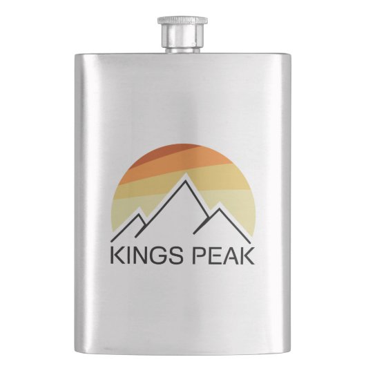 Kings Peak Utah Retro Flachmann (Vorderseite)