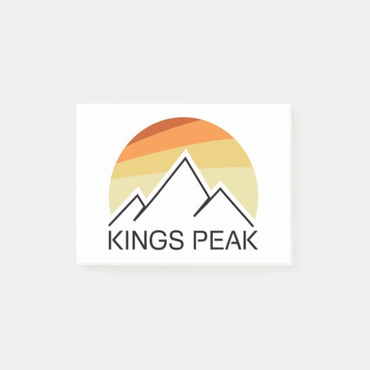 Kings Peak Utah Retro Post-it Klebezettel (Vorderseite)