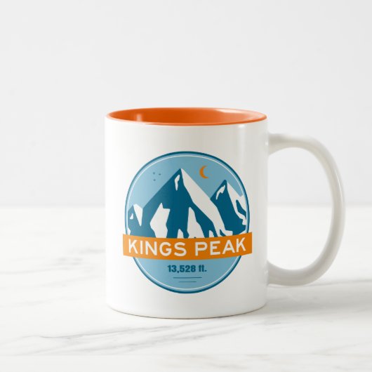 Kings Peak Utah Stars Moon Zweifarbige Tasse (Rechts)